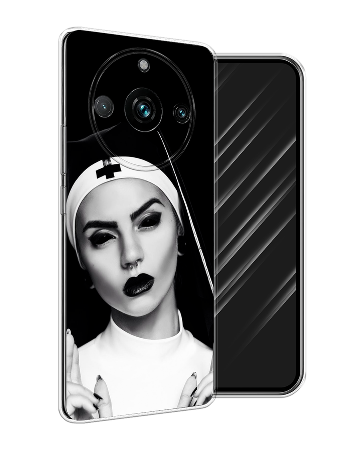 

Чехол Awog на Realme 11 Pro+ "Черная монашка", Серый;черный