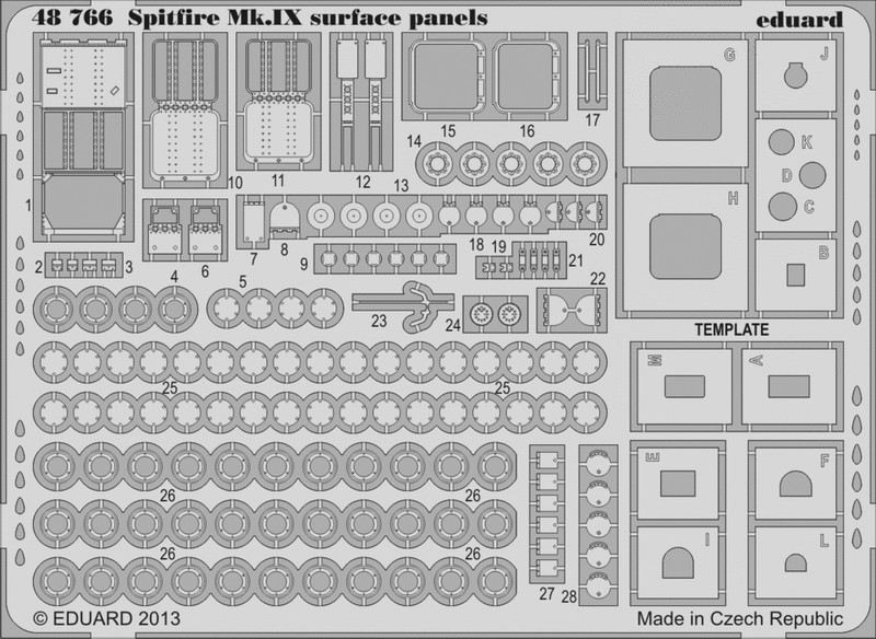 

Фототравление Eduard 48766 Spitfire Mk.IX surface panels