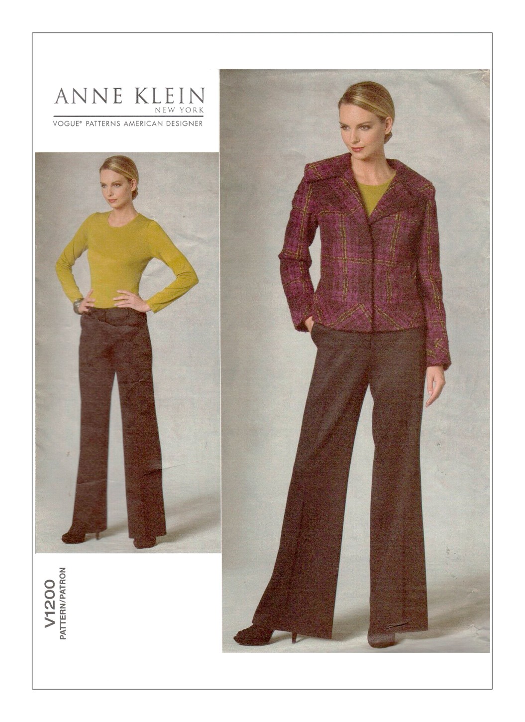 

Выкройка Vogue №1200 — Жакет, брюки от Anne Klein