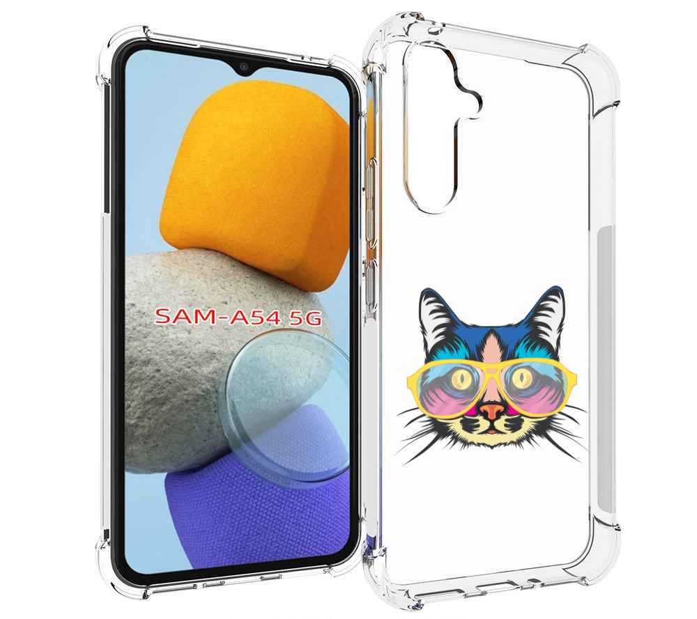 

Чехол MyPads кот-в-очках-с-желтой-оправой для Samsung Galaxy A54, Tocco