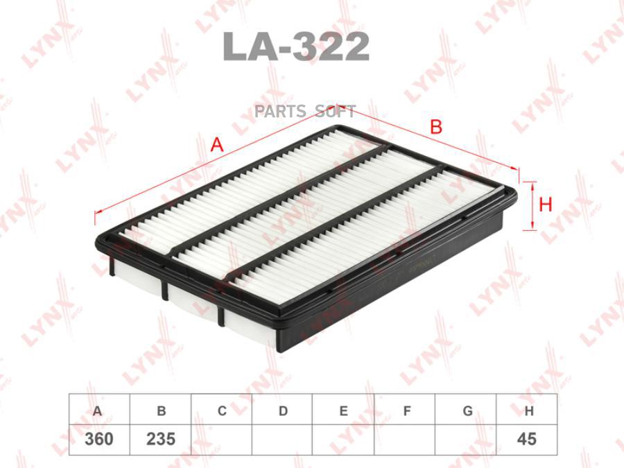 

Фильтр воздушный Mitsubishi Pajero III/Pajero III Canvas Top/Pajero IV 00>06 Lynx LA322