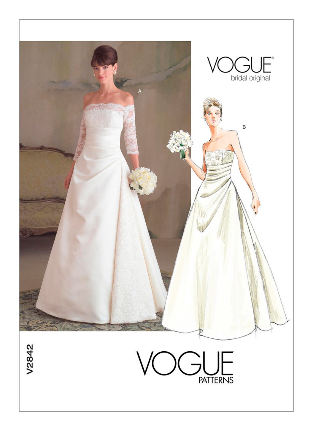 

Выкройка Vogue №2842 — Свадебное платье
