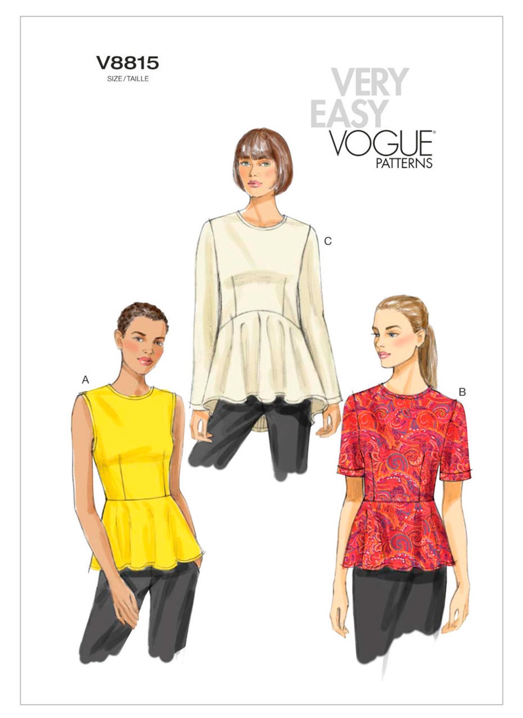 

Выкройка Vogue №8815 — Блузон, Топ