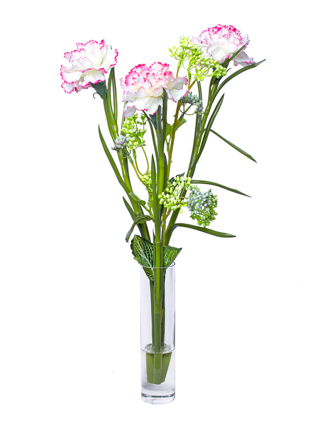 фото Gerard de ros гвоздики и бузина в вазе