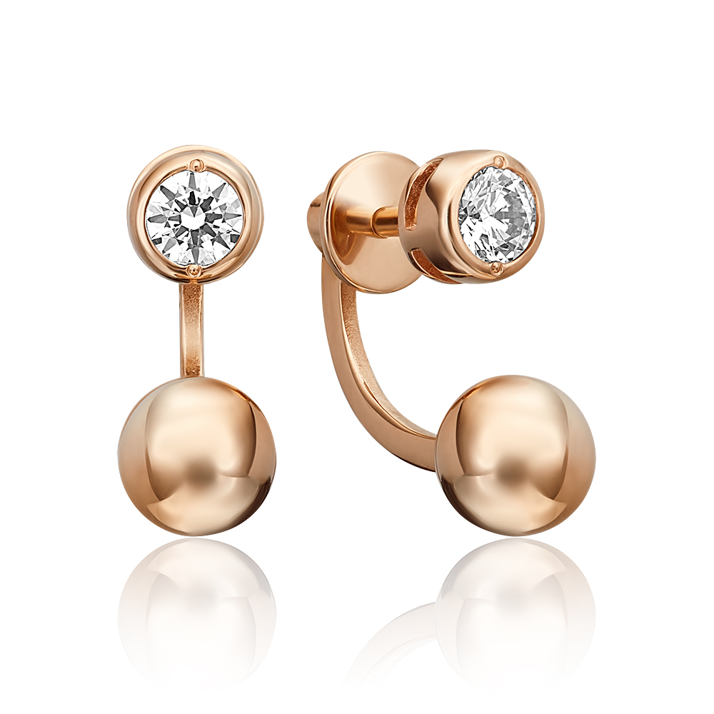 

Серьги женские из золота ЮЗ Платина 02-4480-00-501-1110-38, swarovski, 02-4480-00-501-1110-38