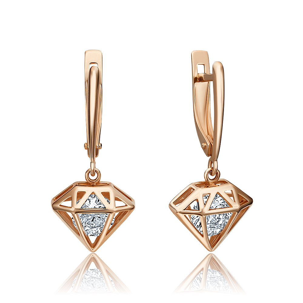 

Серьги женские из золота ЮЗ Платина 02-4511-00-501-1110-38, swarovski, 02-4511-00-501-1110-38