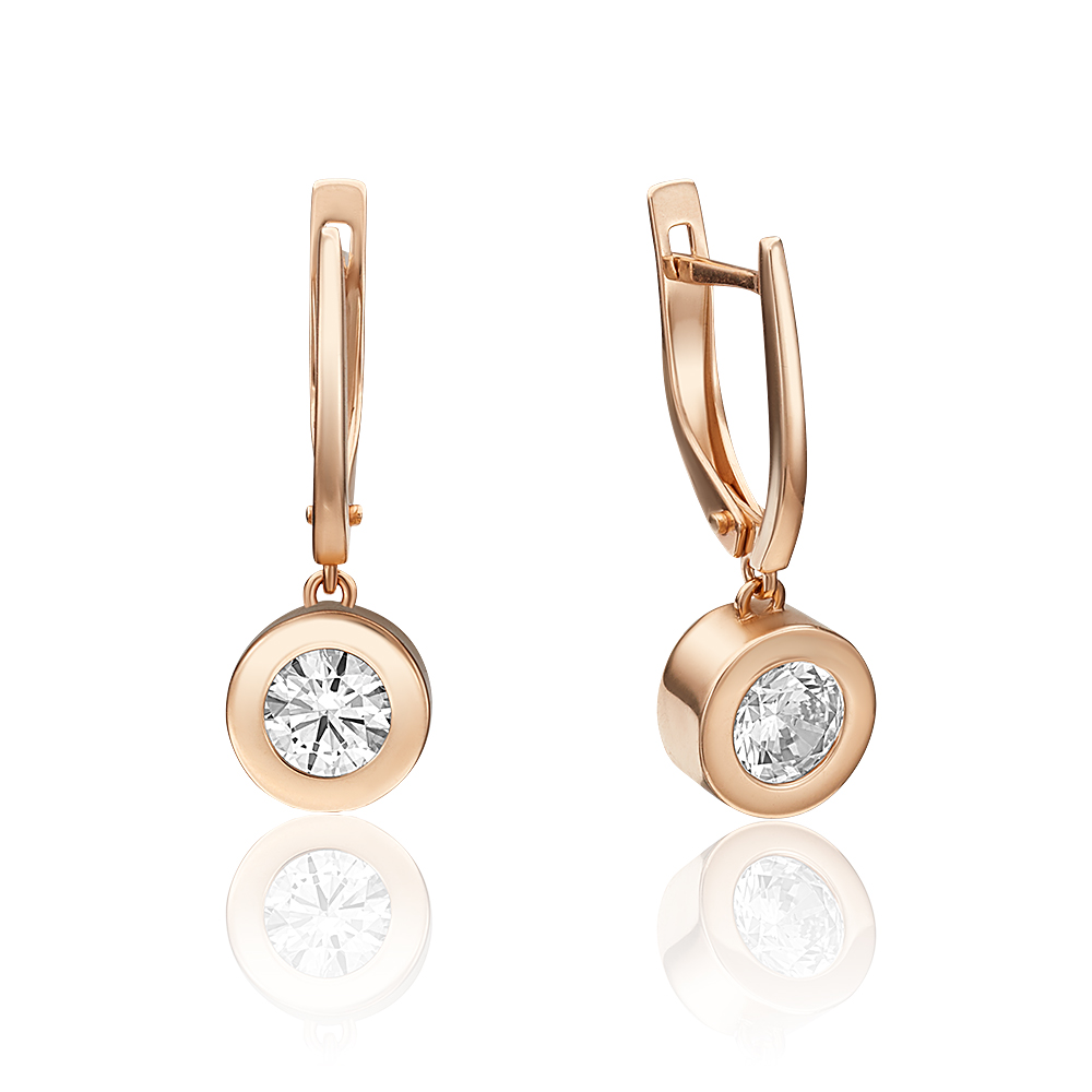 

Серьги женские из золота ЮЗ Платина 02-4500-00-501-1110-38, swarovski, 02-4500-00-501-1110-38