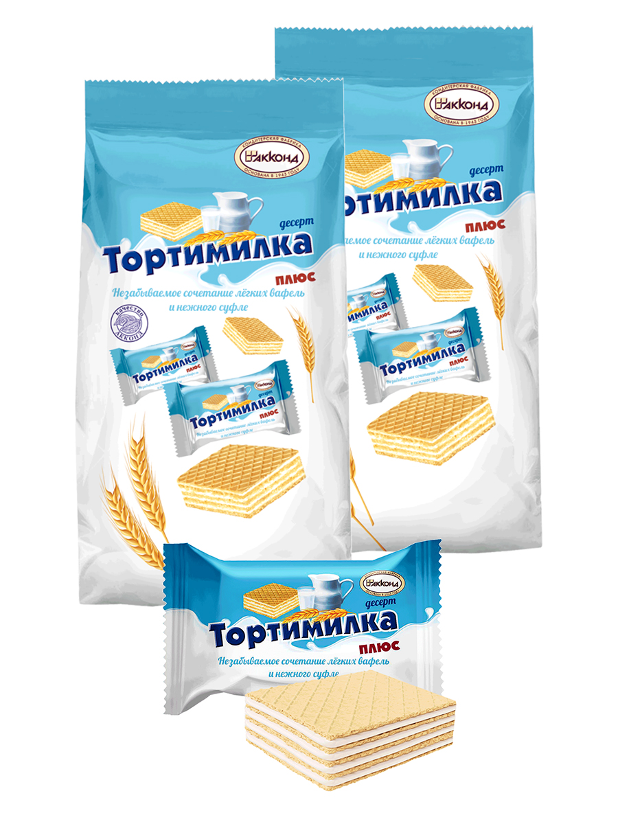 

Конфеты вафельные Акконд Тортимилка Плюс, 200 г х 2 шт