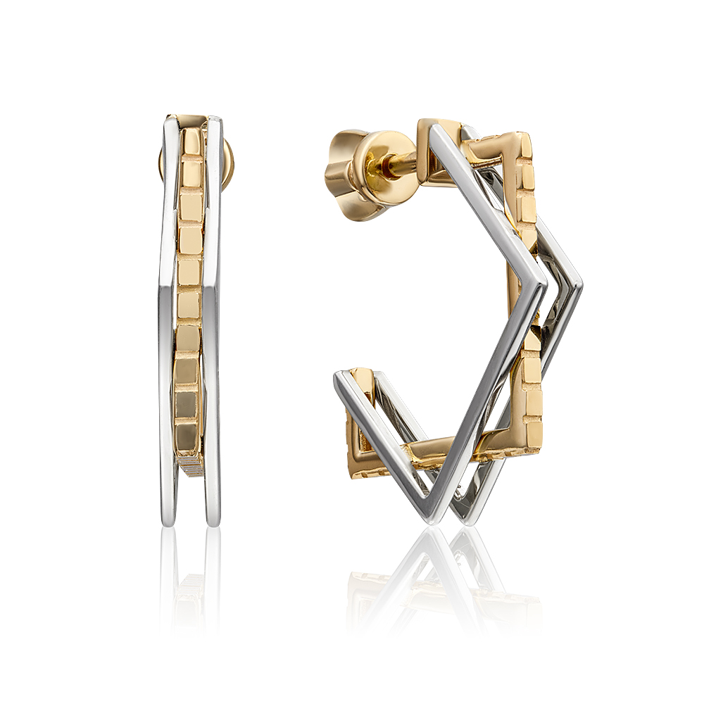 

Серьги конго из комбинированного золота PLATINA jewelry 02-4486-00-000-1121-48, 02-4486-00-000-1121-48