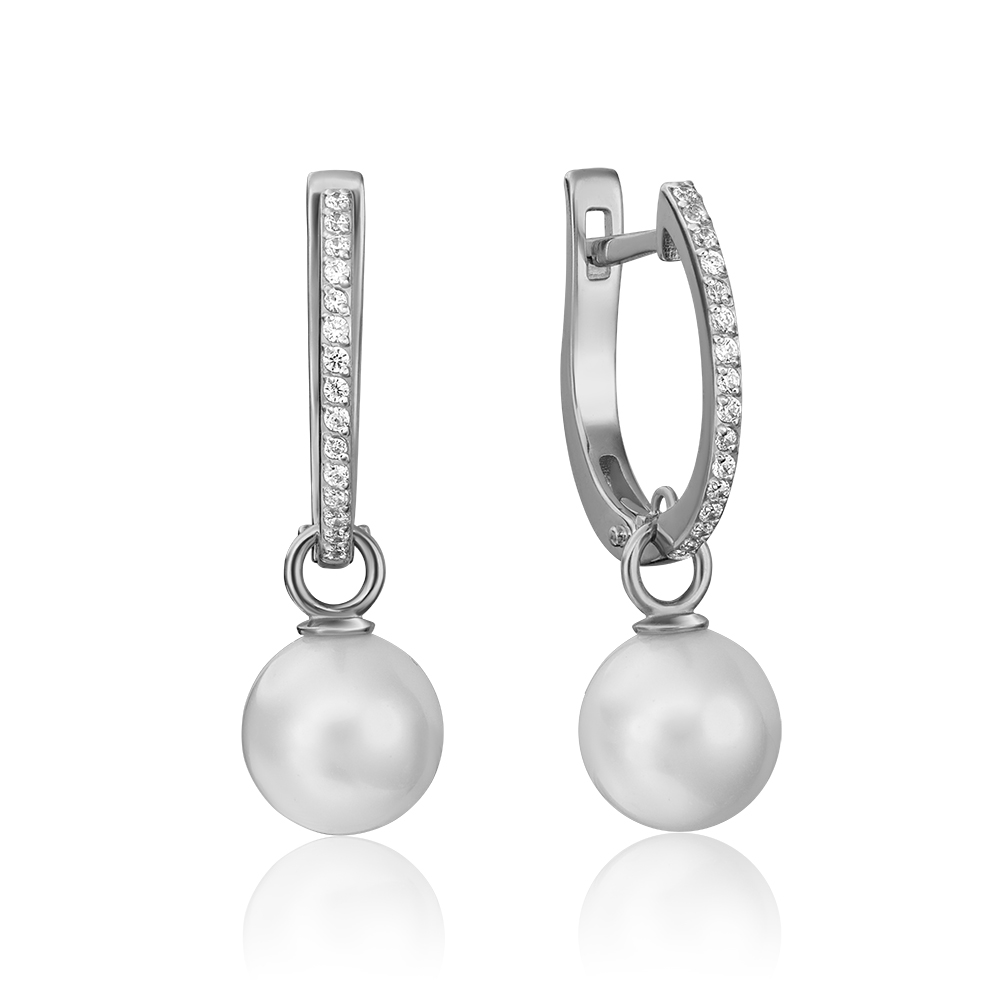 

Серьги подвески из золота PLATINA jewelry 02-4471-00-302-1120-31, жемчуг культивированный, 02-4471-00-302-1120-31