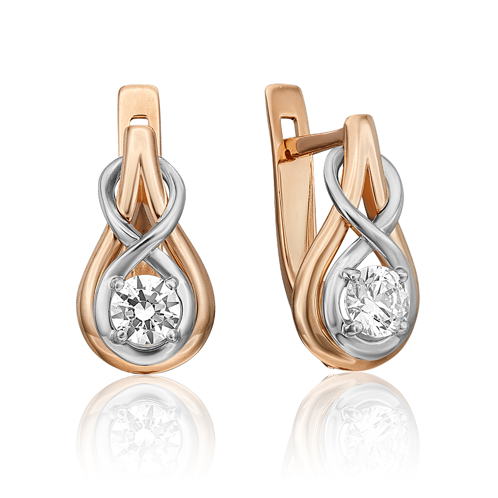 

Серьги из комбинированного золота с swarovski PLATINA jewelry 02-4467-00-501-1111-38, 02-4467-00-501-1111-38