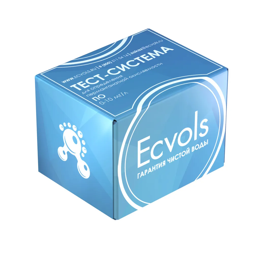 Тест-система Ecvols-COD для определения перманганатной окисляемости воды 0-10 мгО2/л 50 т