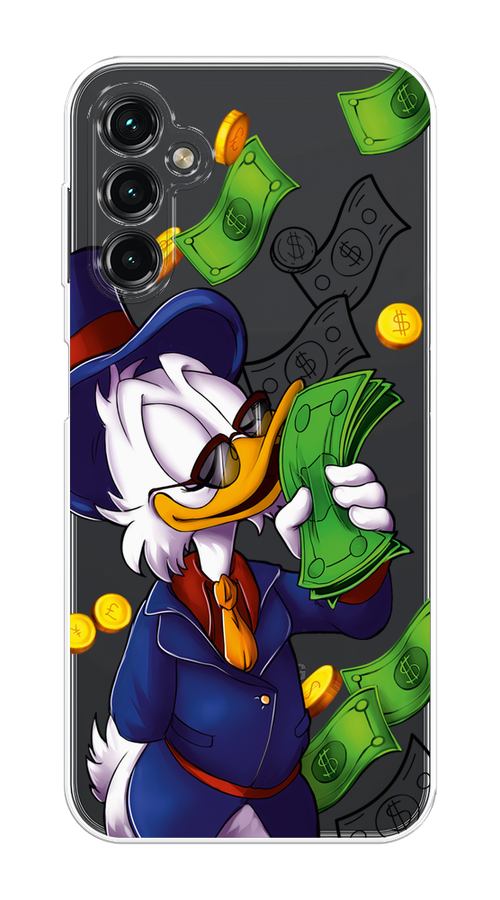 

Чехол на Samsung Galaxy A14 4G "Scrooge McDuck with Money", Синий;зеленый;белый, 2107950-6