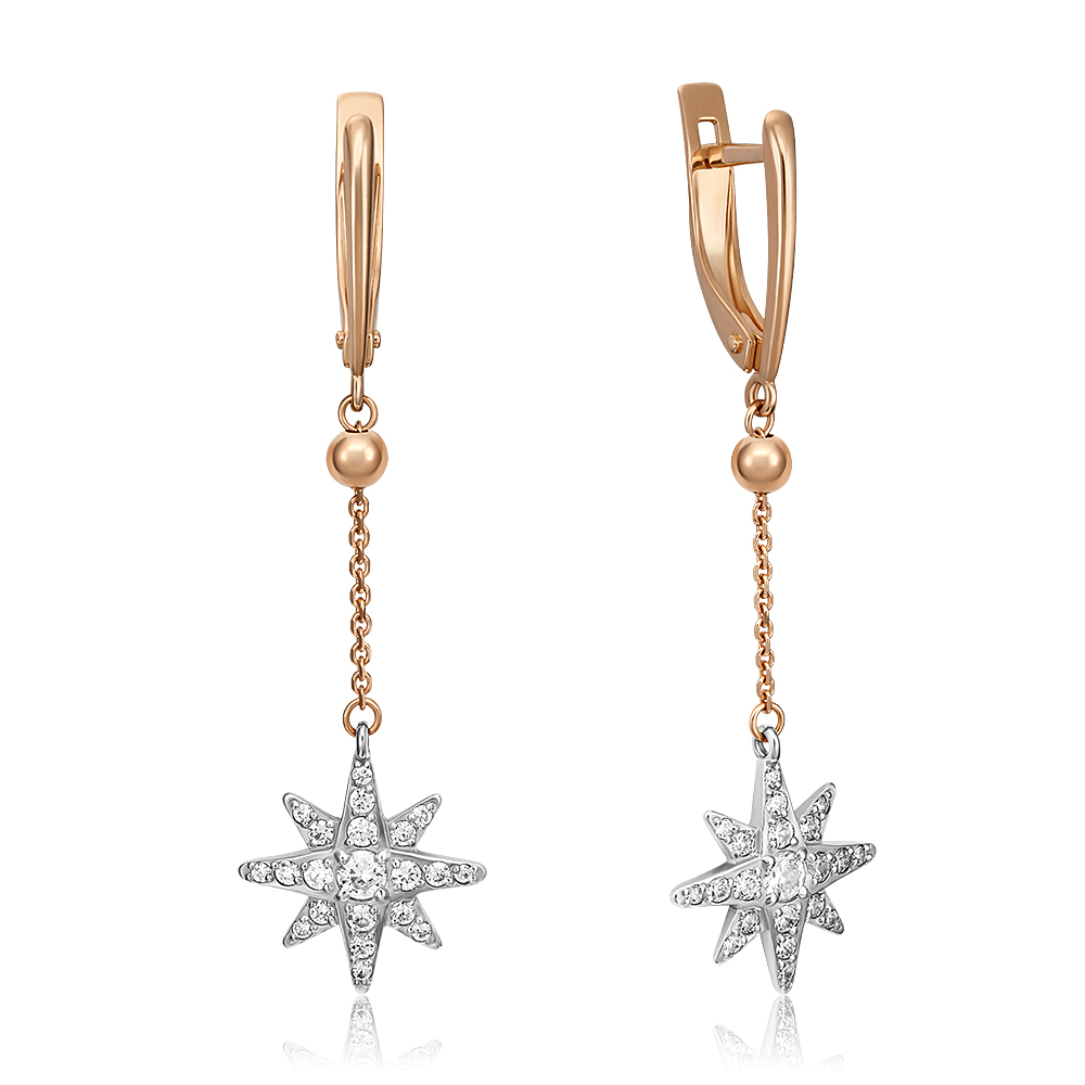 

Серьги подвески из золота с фианитом PLATINA jewelry 02-4420-00-401-1111-24, 02-4420-00-401-1111-24