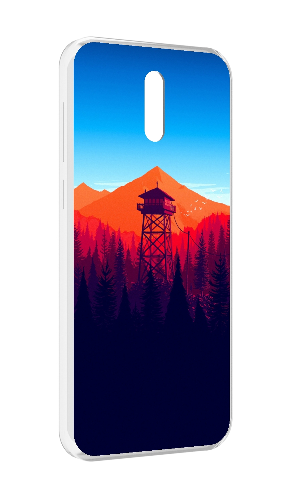 

Чехол MyPads лес с оранжевыми горами для Alcatel 3L (2019), Прозрачный, Tocco
