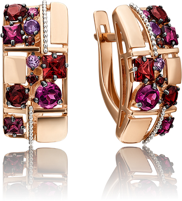 

Серьги из комбинированного золота с гранатом PLATINA jewelry 02-4406-00-257-1111-57, 02-4406-00-257-1111-57