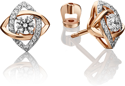 

Серьги-пусеты из золота ЮЗ Платина 02-4403-00-501-1110-38, swarovski, 02-4403-00-501-1110-38