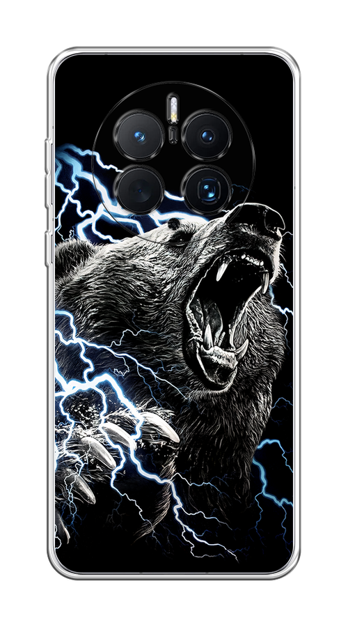 

Чехол на Huawei Mate 50 Pro "Гроза и медведь", Черный;серый;серебристый, 6109950-1