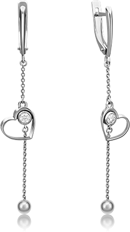 

Серьги женские из золота ЮЗ Платина 02-4401-00-401-1120-03, фианит, 02-4401-00-401-1120-03