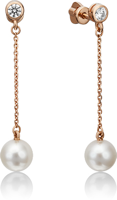 

Серьги подвески из золота PLATINA jewelry 02-4399-00-302-1110-31, жемчуг культивированный, 02-4399-00-302-1110-31