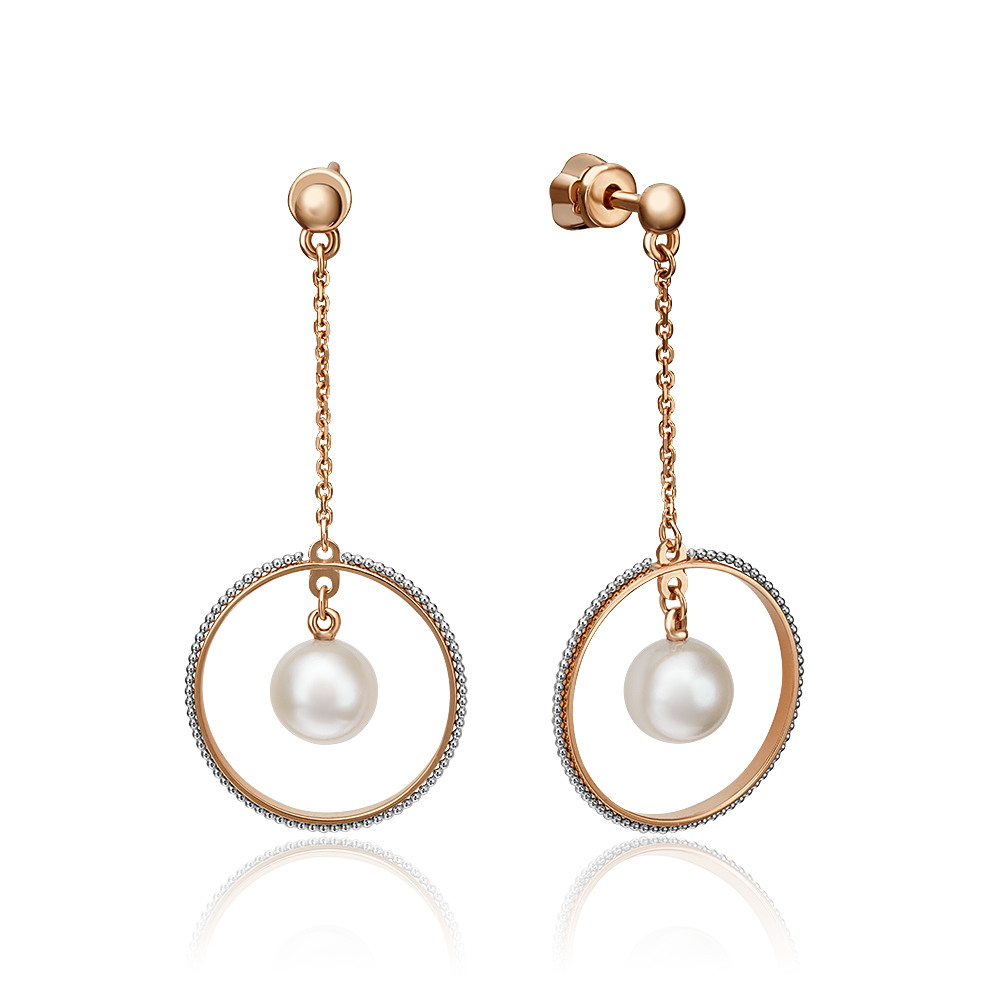 

Серьги подвески из золота PLATINA jewelry 02-4398-00-301-1111-31, жемчуг культивированный, 02-4398-00-301-1111-31
