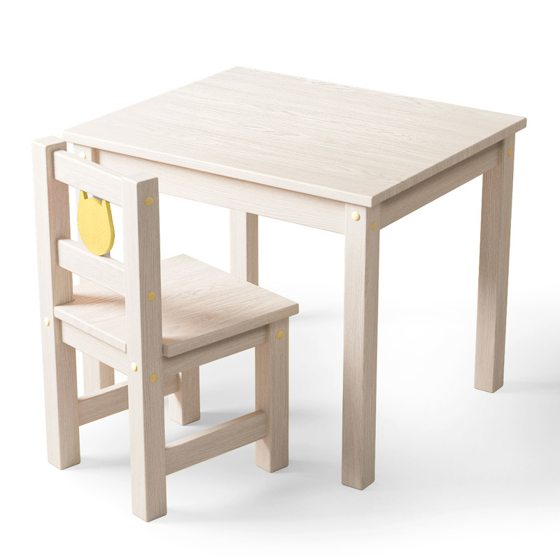 Комплект детской мебели Мегакот стол со стульчиком дерево экстра ДС-323+223-ЖЕЛТЫЙ