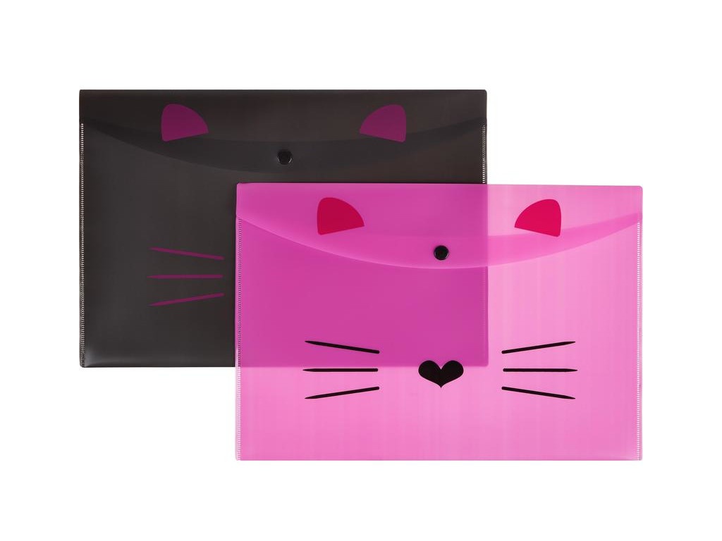 

Папка №1 School Kitty А4 2шт 1408787, Розовый;черный, 1408787