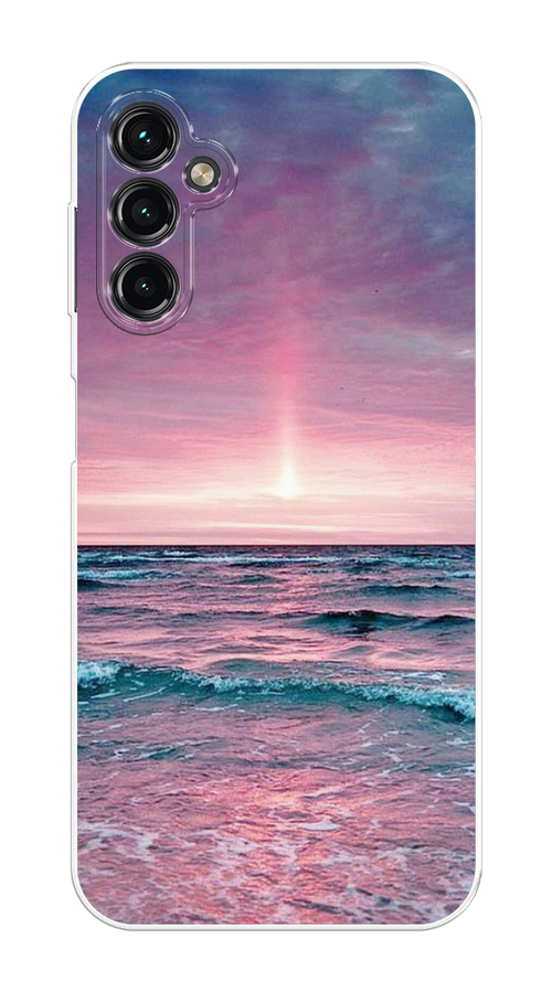 

Чехол на Samsung Galaxy A14 4G "Восход 3", Розовый;голубой, 2107950-2