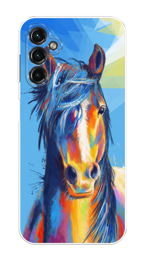 

Чехол на Samsung Galaxy A14 4G "Лошадь арт 3", Голубой;желтый;синий, 2107950-1