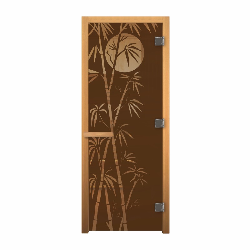 фото Дверь стекло бронза "бамбук" 190х70 (8мм, 3 петли 710 cr) (осина) пр nobrand