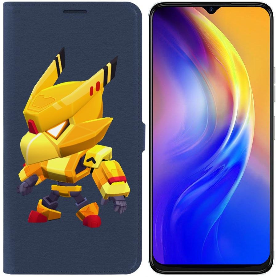 

Чехол-книжка Eco Book для Tecno Spark 10C Brawl Stars-Ворон Золотой Меха