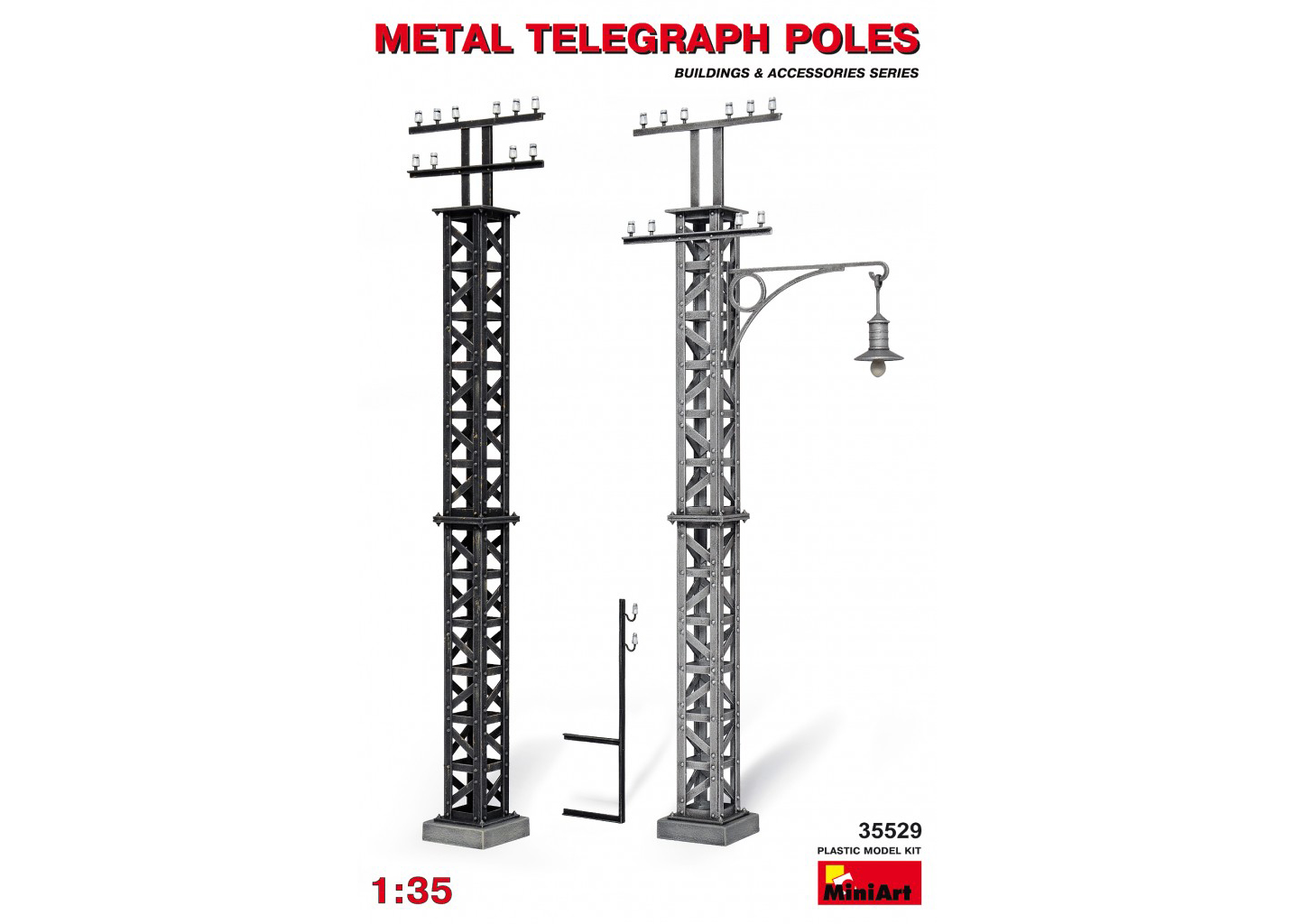 фото Сборная модель miniart 1/35 металлические телеграфные столбы 35529
