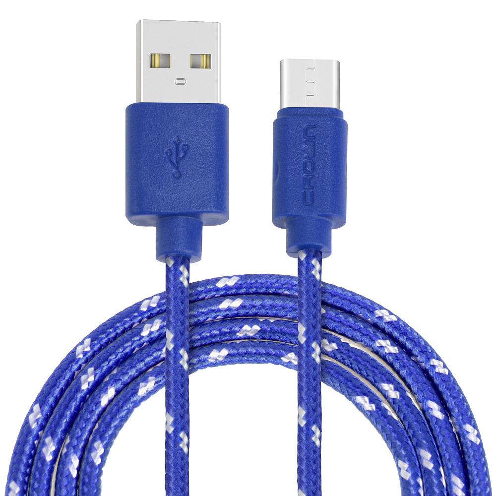 фото Кабель crown usb - usb type-c cmcu-3042c blue crown micro