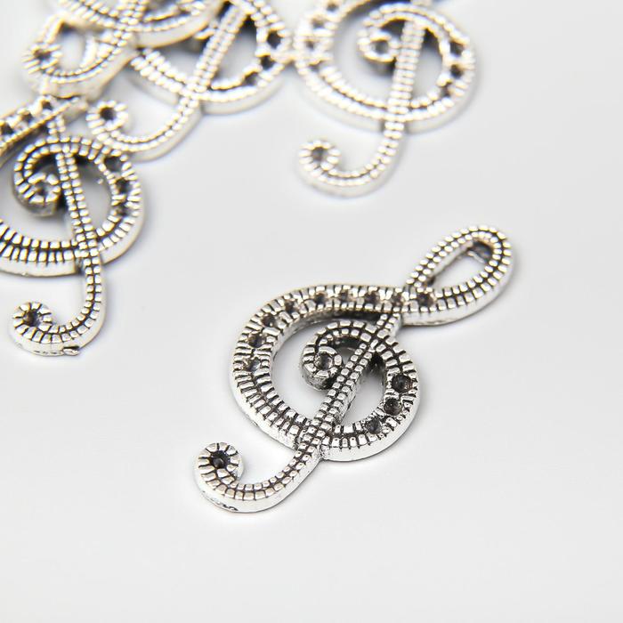 

Декор для творчества Арт Узор металл Большой скрипичный ключ серебро 3,3х1,5 см, 12шт., Серебристый