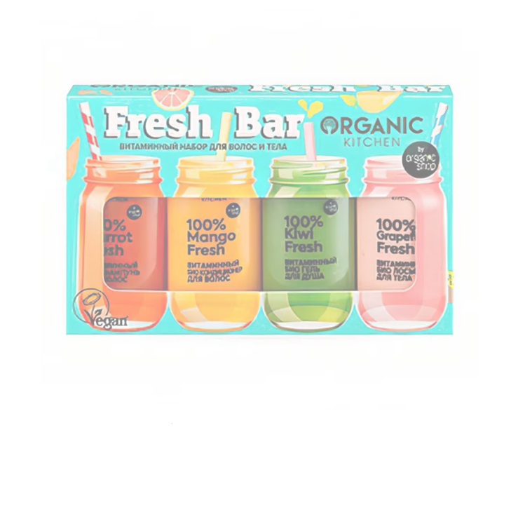 фото Косметический набор organic kitchen fresh bar набор витаминный для волос и тела 200 мл