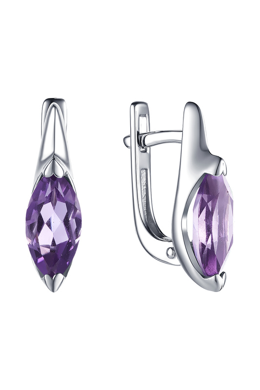 

Серьги женские из серебра АЛЬКОР 02-1599/00АМ-00, аметист, 02-1599/00АМ-00