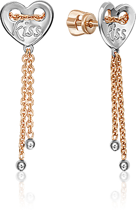 

Серьги подвески из комбинированного золота PLATINA jewelry 02-4373-00-000-1111-63, 02-4373-00-000-1111-63