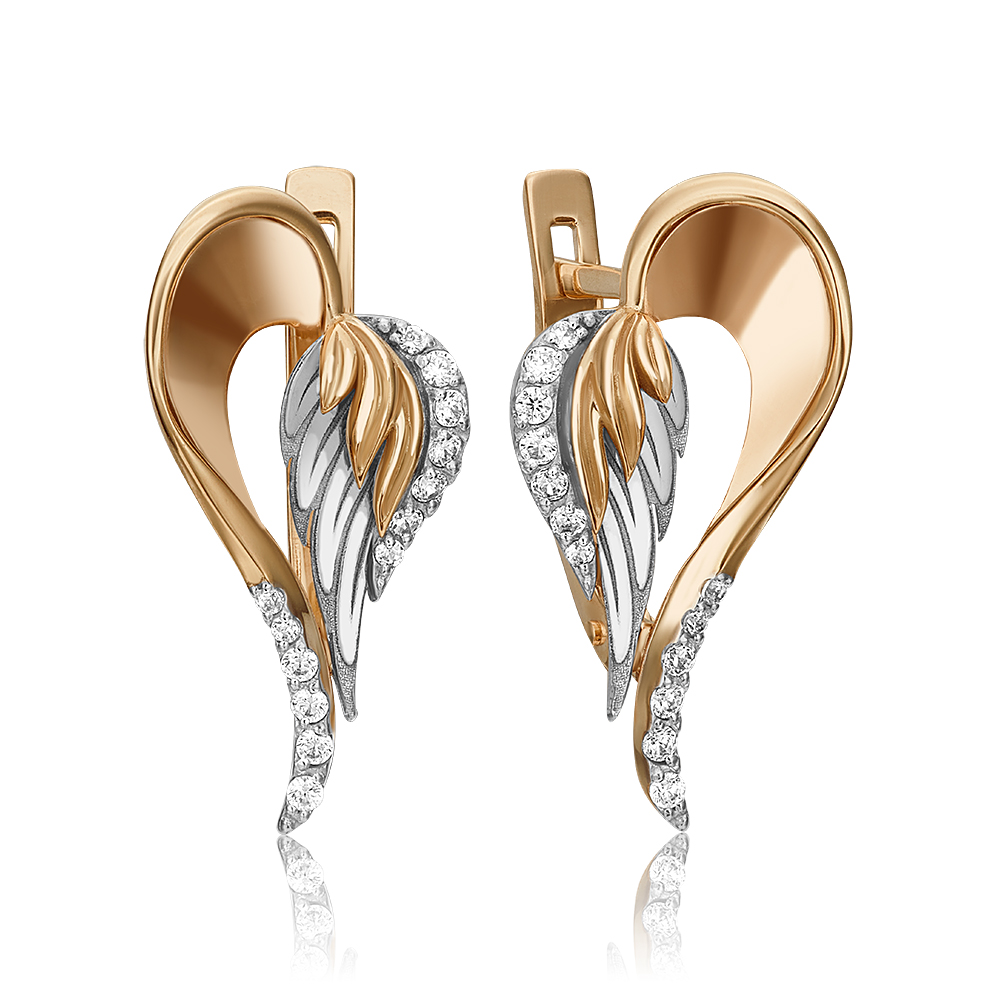 

Серьги из комбинированного золота с фианитом PLATINA jewelry 02-4358-00-401-1111-48, 02-4358-00-401-1111-48
