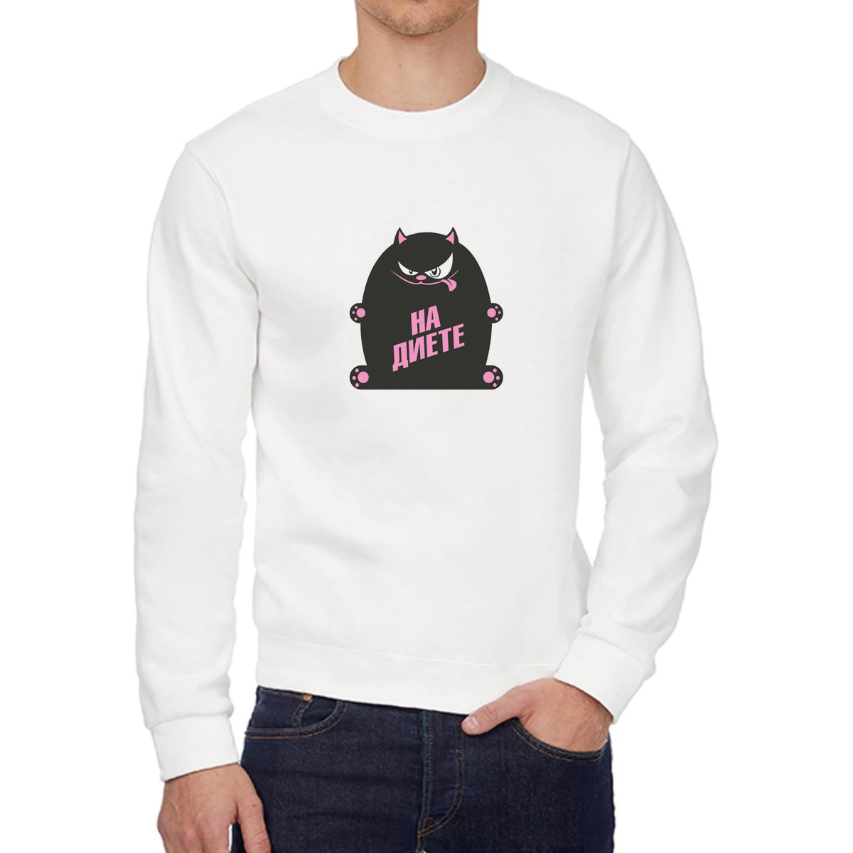 

Свитшот унисекс CoolPodarok W042224 белый 48 RU, 8W042224