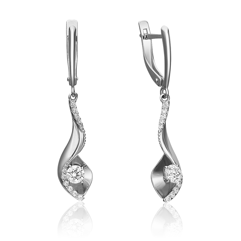 

Серьги женские из золота ЮЗ Платина 02-4348-00-501-1120-38, swarovski, 02-4348-00-501-1120-38