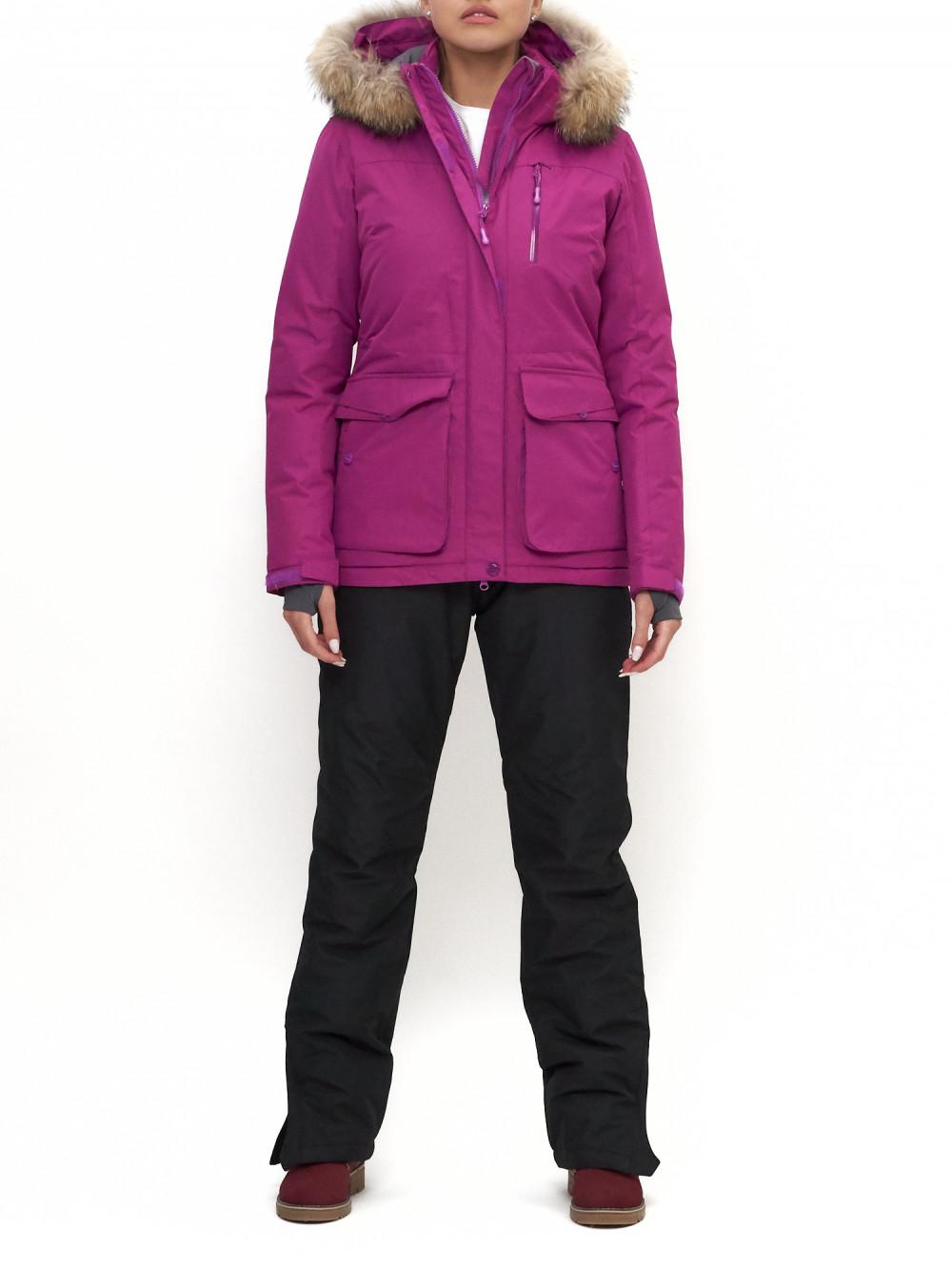 фото Спортивная куртка женская nobrand ad551777 фиолетовая l skiingbird