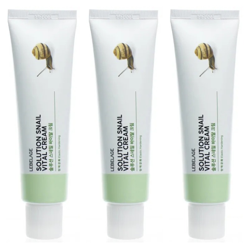 Крем для лица Lebelage Восстанавливающий solution snail vital cream 50 мл 3 шт