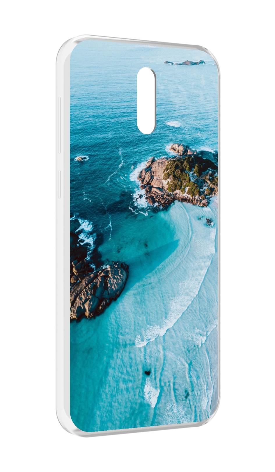 

Чехол MyPads красивый голубой залив для Alcatel 3L (2019), Прозрачный, Tocco