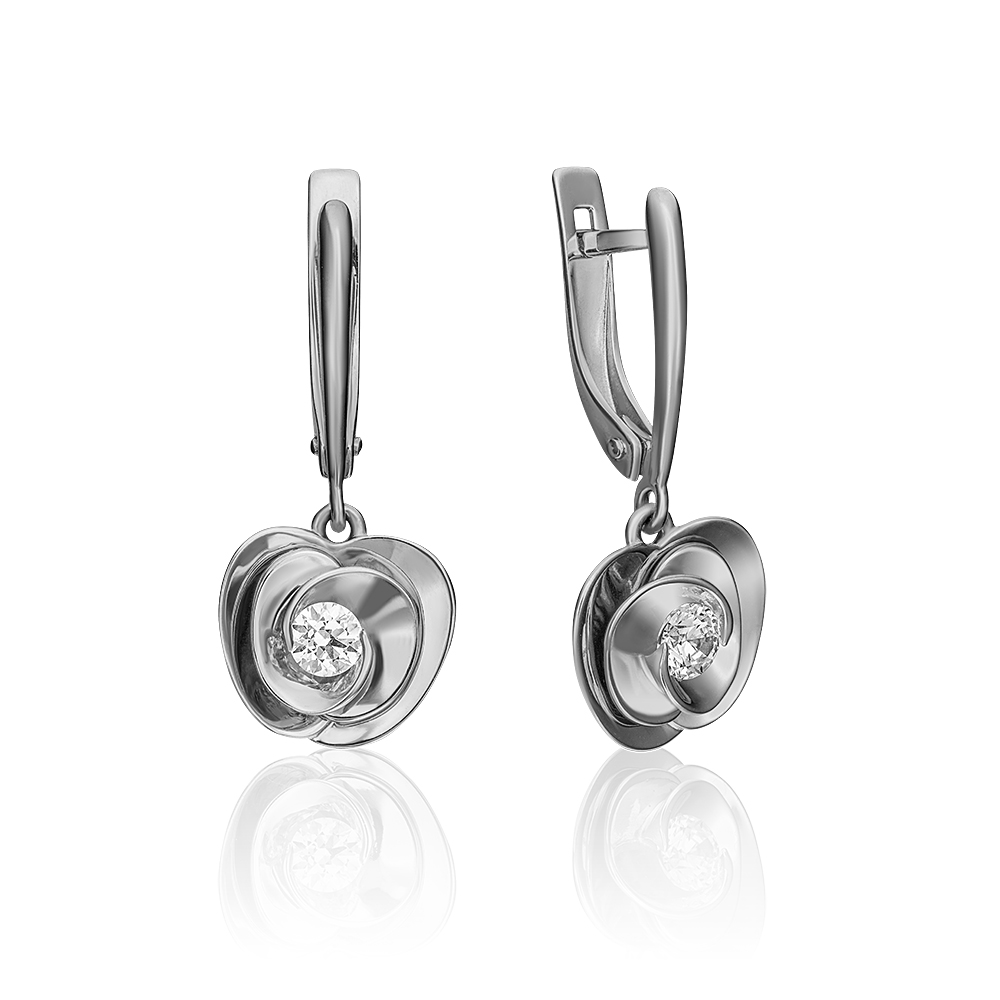 

Серьги женские из золота ЮЗ Платина 02-4327-00-501-1120-38, swarovski, 02-4327-00-501-1120-38