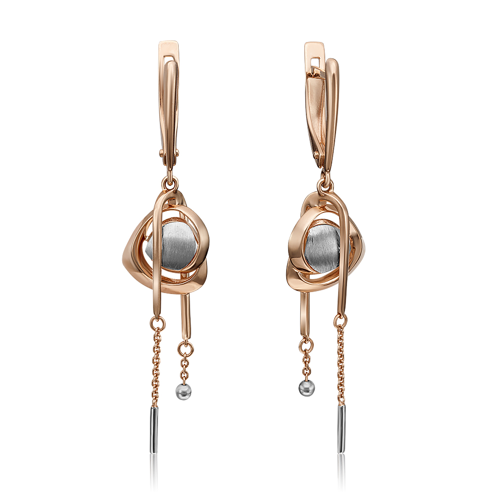 

Серьги подвески из комбинированного золота PLATINA jewelry 02-4323-00-000-1111-48, 02-4323-00-000-1111-48