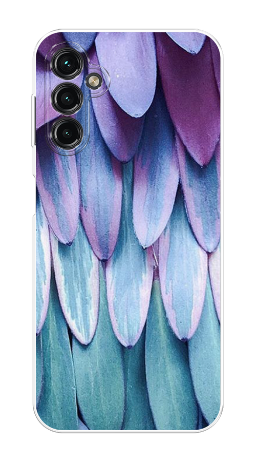 

Чехол на Samsung Galaxy A14 4G "Синее перо", Фиолетовый;голубой, 2107950-3