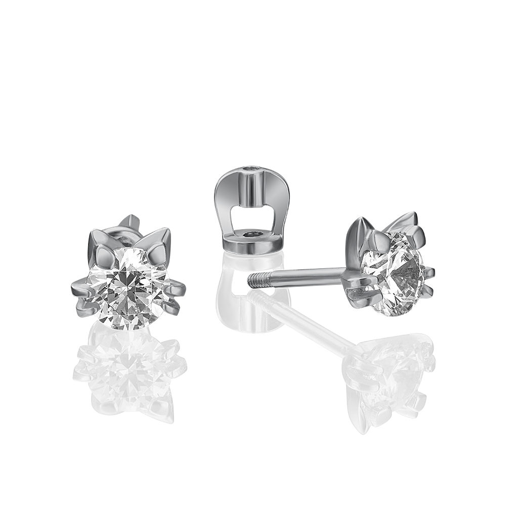 

Серьги-пусеты из золота ЮЗ Платина 02-4308-00-501-1120-38, swarovski, 02-4308-00-501-1120-38