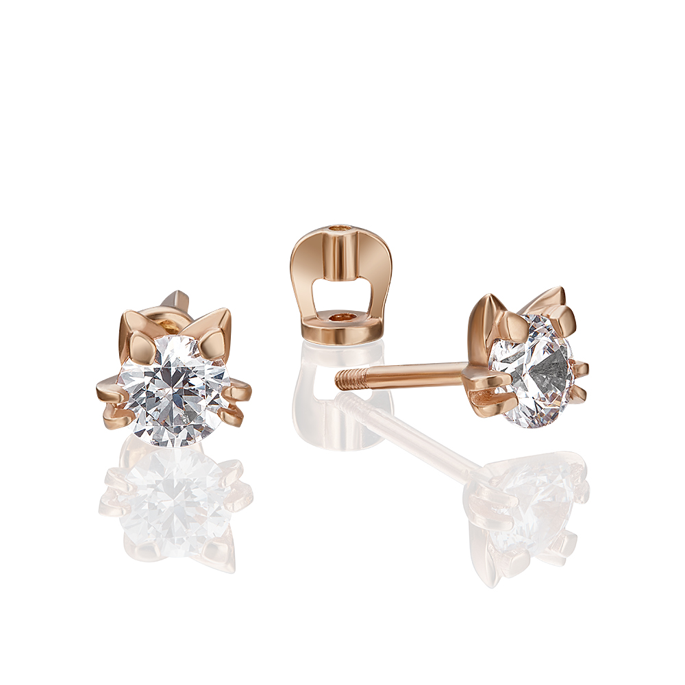 

Серьги-пусеты из золота ЮЗ Платина 02-4308-00-501-1110-38, swarovski, 02-4308-00-501-1110-38