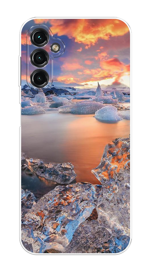 

Чехол на Samsung Galaxy A14 4G "Ледники", Синий;оранжевый, 2107950-2
