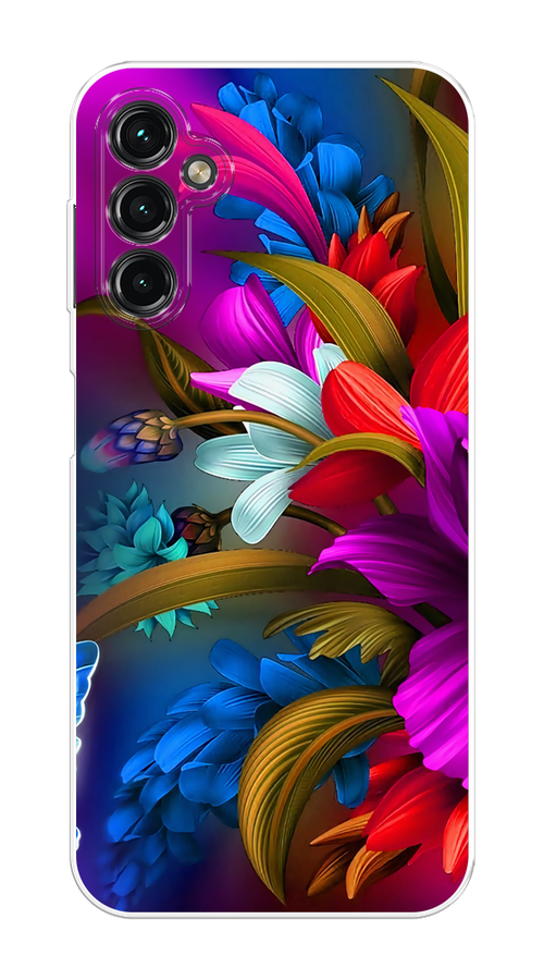 

Чехол на Samsung Galaxy A14 4G "Фантастические цветы", Фиолетовый;красный;синий, 2107950-2